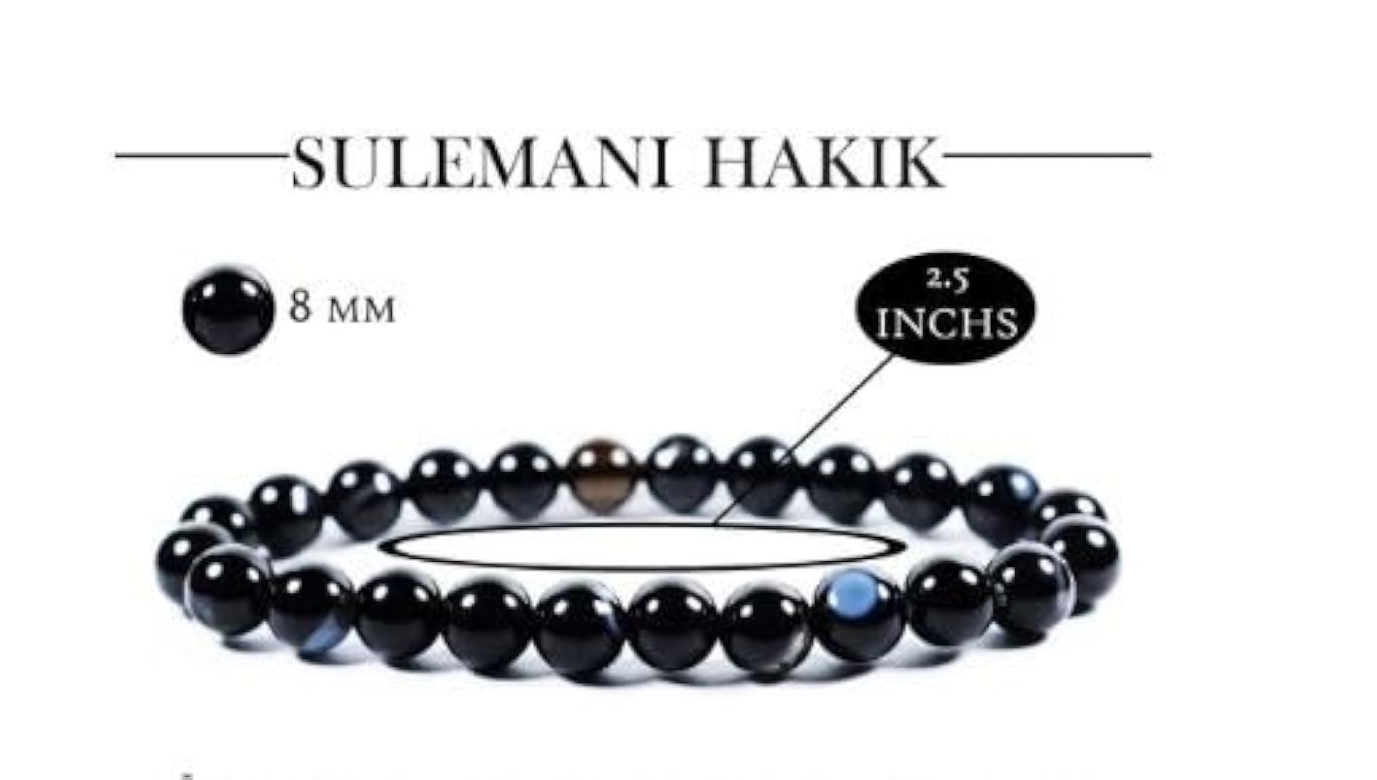 Black Sulemani Hakik Stone Bracelet, Original Design